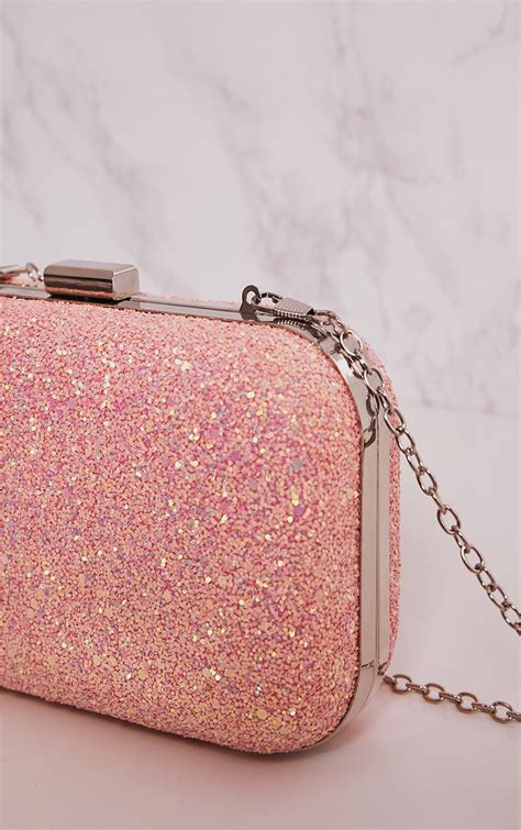 pink metallic box clutch|Amazon.com: Metallic Pink Purse.